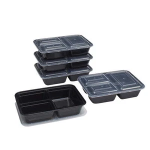 Mainstays 10 Piece 3 Compartment Meal Prep Food Storage Containers, Black - Picture 1 of 5