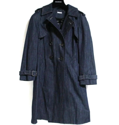 Gabardina de mezclilla MIU MIU 2016 modelo tamaño 38 longitud 35,4 pulgadas - Imagen 1 de 4