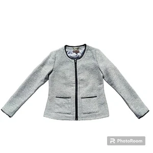 Dana Buchman Gray with Black Trim Wool Blend Jacket Sz S - Picture 1 of 9