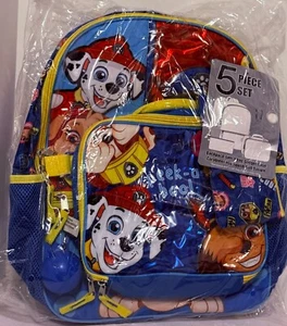Mochila Escolar Paw Patrol Bolsa de Almuerzo Estuche para Gadgets JUEGO DE 5 Piezas 16" Niño Nuevo - Imagen 1 de 4