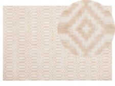 Modern Viscose Area Rug Living Room Beige Pattern 140 x 200 cm Adatepe