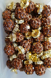 10 x SHAMBELLA CRYSTAL buttons for sewing projects crafts many colours - Picture 1 of 11