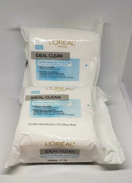 (2) NEW L'Oreal Ideal Clean Towelettes, All Skin Types 25ct/pk (2 PACKS) - Image 1 of 1