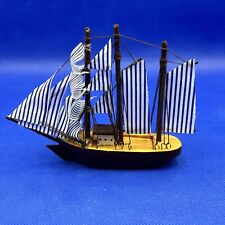 Midwest Of Cannon Falls Decorative Sailboat Blue & White With Brown Bottom 5”