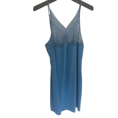 Calvin Klein Encaje Chemise Slip Vestido Camisón Azul Talla M Romántico Foto 1 de 4