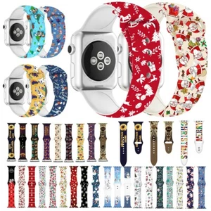 Pulsera deportiva de silicona Navidad Halloween para Apple Watch 7 6 5 4 3 2 1 - Imagen 1 de 200