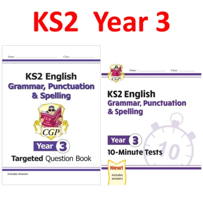 KS2 Year 3 English Targeted Question Book & 10 Minute Tests with Answer Ages 7-8 - Image 1 of 4
