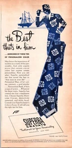 VINTAGE 1944 SUPERBA CAVATS ROCHESTER NEW YORK SUIT AND TIE PRINT AD - Picture 1 of 1