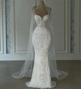 Glitter Sweetheart Wedding Dresses Crystal Bridal Gowns With Pearl Veil Modern - Picture 1 of 5