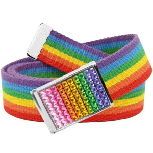 Build A Belt Rainbow 1.25" Canvas Web Belt With A Variety Buckle Options - Picture 1 of 18