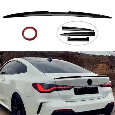 Gloss Black Rear Trunk Spoiler Lip Tail Roof Wing Trim Adjustable For BMW Sedan - Image 1 of 4