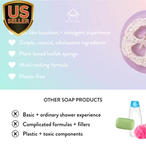 Exfoliating Loofah Soap 3-Pack Floral - Exfoliating Bar Soap with Loofah insi... - Picture 1 of 5