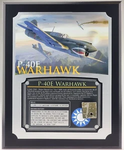 WWII P-40E Warhawk Relic Plaque - Full Color 8"x10" - Picture 1 of 6