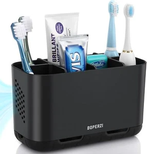 Boperzi Toothbrush Holders for Bathrooms Organizers and Storage, Large Black - Picture 1 of 7