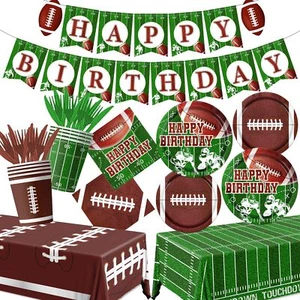 Football Birthday Party Decorations-178Pcs Football Theme Plates and Napkins ... - Picture 1 of 6