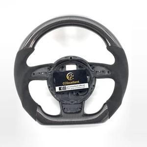 For Audi A3 A4 S4 S5 S6 S7 S8 RS3 RS4 RS5 RS6 SQ5 Carbon Fiber Steering Wheel - Picture 1 of 9