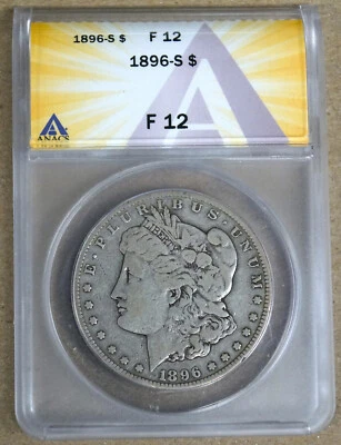1896-S MORGAN SILVER DOLLAR ANACS F12 7578255 - Image 1 of 2