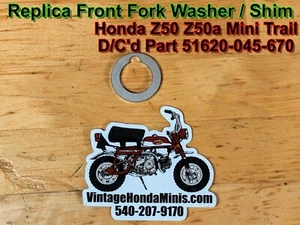 Front Fork - 1x Punched Spacer Washer Replica - Honda Z50a Z50 Mini Trail - Picture 1 of 6