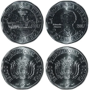 BOLIVIEN/BOLIVIA 2 x 2 Bolivianos 2017 UNC 'Puerto de Cobija & Eduardo Abaroa' - Picture 1 of 1