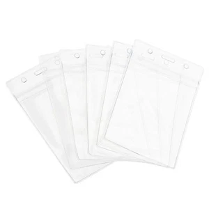 ID Card Porta Badge Verticale PVC 13,3x8,1cm con Richiudibile Zip, 12pz - Photo 1/5