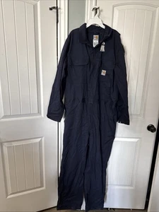 New Carhartt FR Coveralls Mens 44 regular  Blue Flame Resistant CAT 2 - Picture 1 of 5