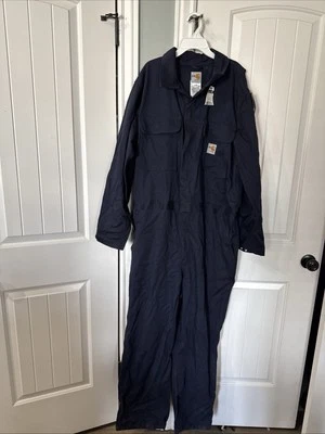 New Carhartt FR Coveralls Mens 44 regular  Blue Flame Resistant CAT 2 - Image 1 of 4