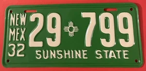 Targa Vintage 1932 Nuovo Messico 29 799 Stato Sole - Foto 1 di 6