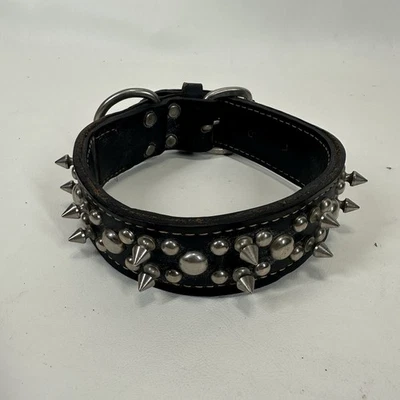 Gargantilla de cuero con púas gruesa duradera M-Lg perros o puede ser gótica  Foto 1 de 4