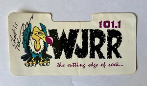 Vintage 1990s 101.1 WJRR Rock Station Sticker Signed By Orlando DJ - Bild 1 von 2