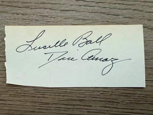 Lucille Lucy Ball & Desi Arnaz signiert 2,75 x 6 Album Seitenschnitt - Bild 1 von 2