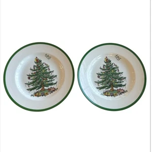 2 Spode Christmas Tree Made in ENGLAND Weihnachten Speiseteller 10,5" - Bild 1 von 4