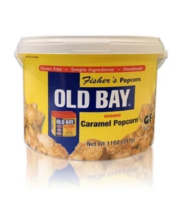 Fisher's Popcorn | Old Bay Caramel Flavor | 11oz Tub - Picture 1 of 1