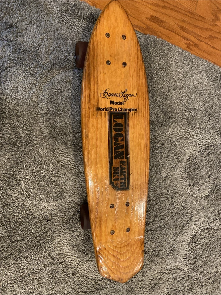 De colección 1977 Bruce Logan Earth esquí madera monopatín Bennett Pro camiones ruedas Foto 1 de 2