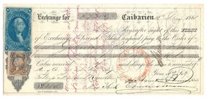 US Revenue R87c on 1868 Bill of Exchange, Danford Knowlton, NY, Caibarien - Picture 1 of 4