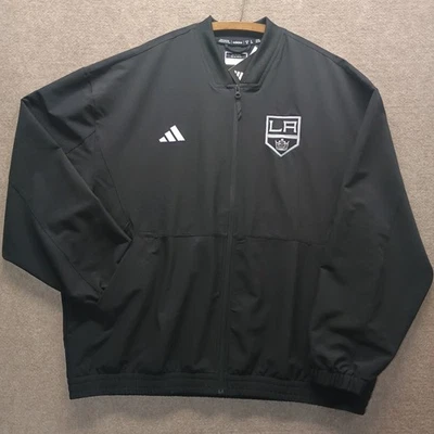 Chaqueta Los Angeles Kings Adidas NHL Pro Para Hombre 2XL Cremallera Completa Negra Doble Bolsillos Foto 1 de 4
