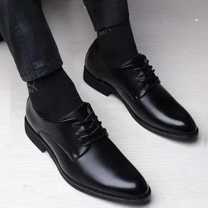 Fashion Men Business Shoes Pointed Toe Lace Up Flats Male Footwear Size 39-46 - Picture 1 of 9