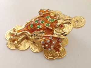BEJEWELED 3 THREE LEGGED TOAD MONEY FROG STATUE FIGURINE TRINKET JEWELRY BOX - Picture 1 of 1