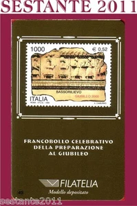 TESSERA FILATELICA FRANCOBOLLO PREPARAZIONE GIUBILEO BASSORILIEVO 1999 B49 - Picture 1 of 1