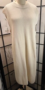 Womens H&M Sleeveless Sweater Dress -w- Side Slits Cream XXL - Picture 1 of 4