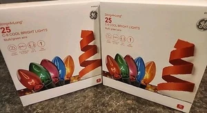 NEW! (2 sets) GE String A Long 25 C9 Cool Bright Lights - Multi - FREE SHIP! - Picture 1 of 8