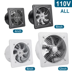 4/6/8/12" Exhaust Fan Ventilation Extractor Fan Wall Mounted Square Blower Fan - Picture 1 of 28