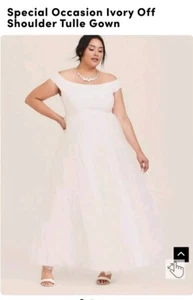 NWT Torrid SIZE 24W Ivory Ball Gown Tulle Skirt Off Shoulder - Picture 1 of 8