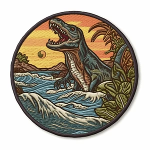 Parche Tyrannosaurus Aplique de Hierro Insignia de Dinosaurio Raptor Prehistórica Extinta - Imagen 1 de 12