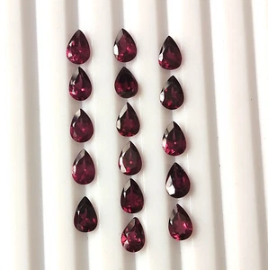 Pinkish Purple Rhodolite Garnet 4X6 mm Pear Faceted Natural Gemstone 16 Pieces - Picture 1 of 4