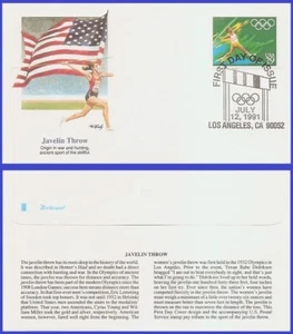 USA6 #2556 U/A FLEETWOOD FDC   Javelin Summer Olympics - Picture 1 of 1