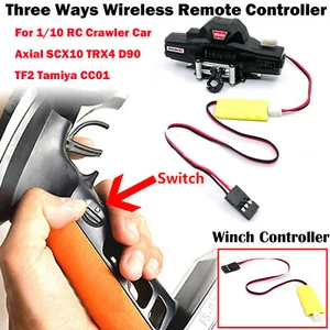 Winch Telecomando Wireless Tre Vie per 1/10 RC Auto Assiale SCX10 TRX4 D90 - Foto 1 di 4