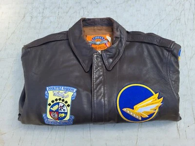 Винтажная кожаная куртка типа A-2 Cooper размер 44L - Doolittle Raiders/Air Force - Изображение 1 из 4