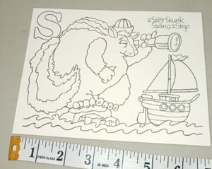 Aktuelle Marken Coloring Grußkarte, S, salziges Stinktier Segeln ein Schiff Rohling, unbenutzt - Bild 1 von 5