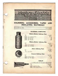 Western Electric Co. Bulletin #9790, Soldering Accessories, Tapes, 1909-1913 - Picture 1 of 2