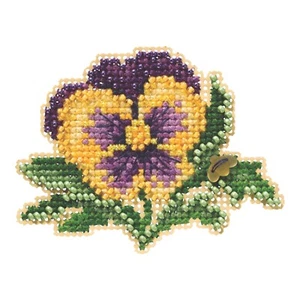 Kit de punto de cruz con cuentas Tricolor Pansy Mill Hill 2019 Spring Bouquet MH181911 - Imagen 1 de 1